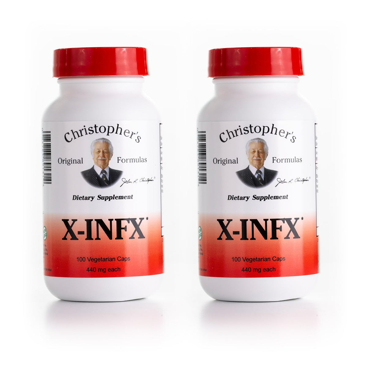 Christopher's Original Formulas X-INFX bottle close-up highlighting natural immune support.