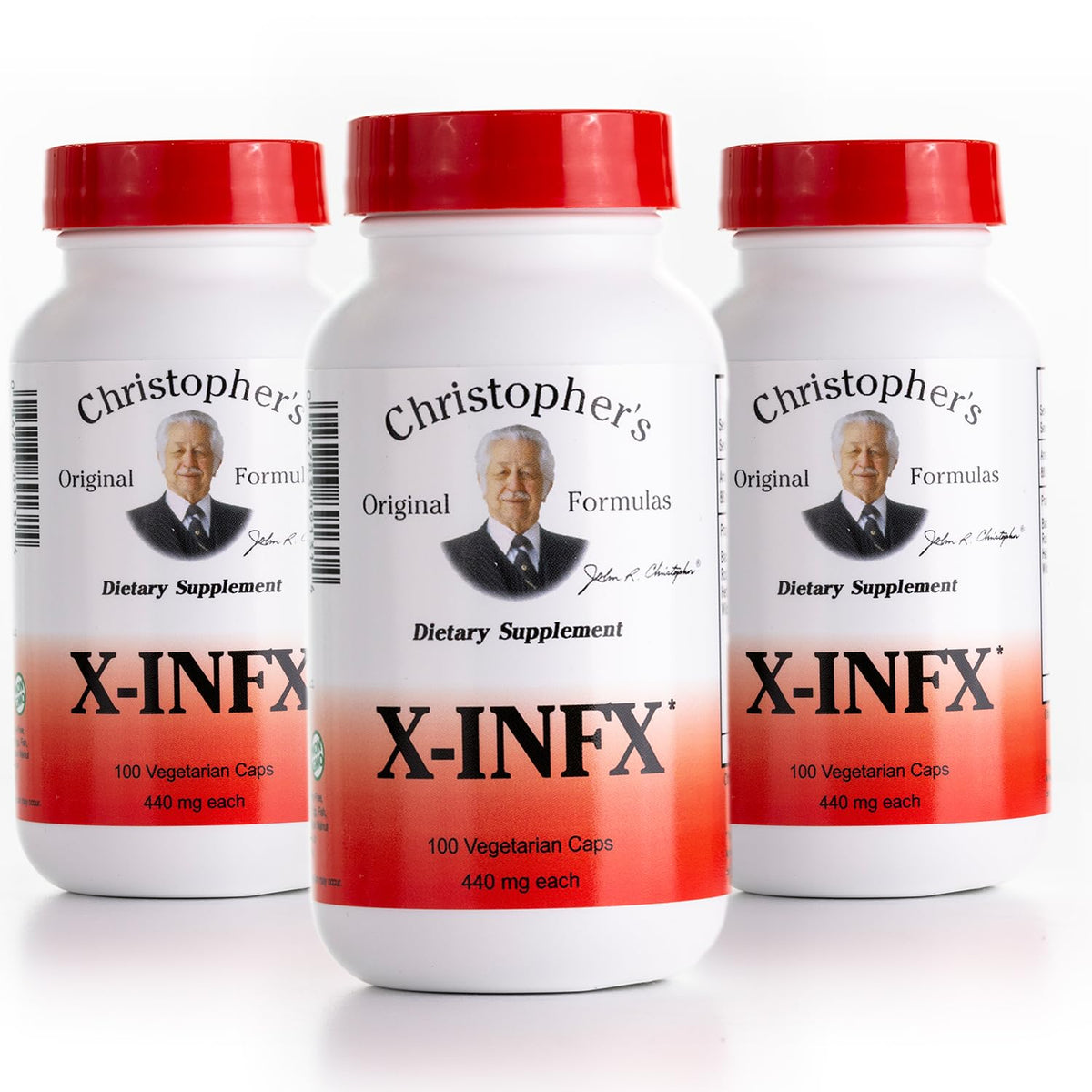 Christopher's Original Formulas X-INFX bottle showcases herbal immune support for daily wellness.