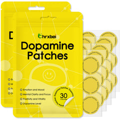 Chrxbei dopamine patches packaging highlighting vegan formula for daily use.
