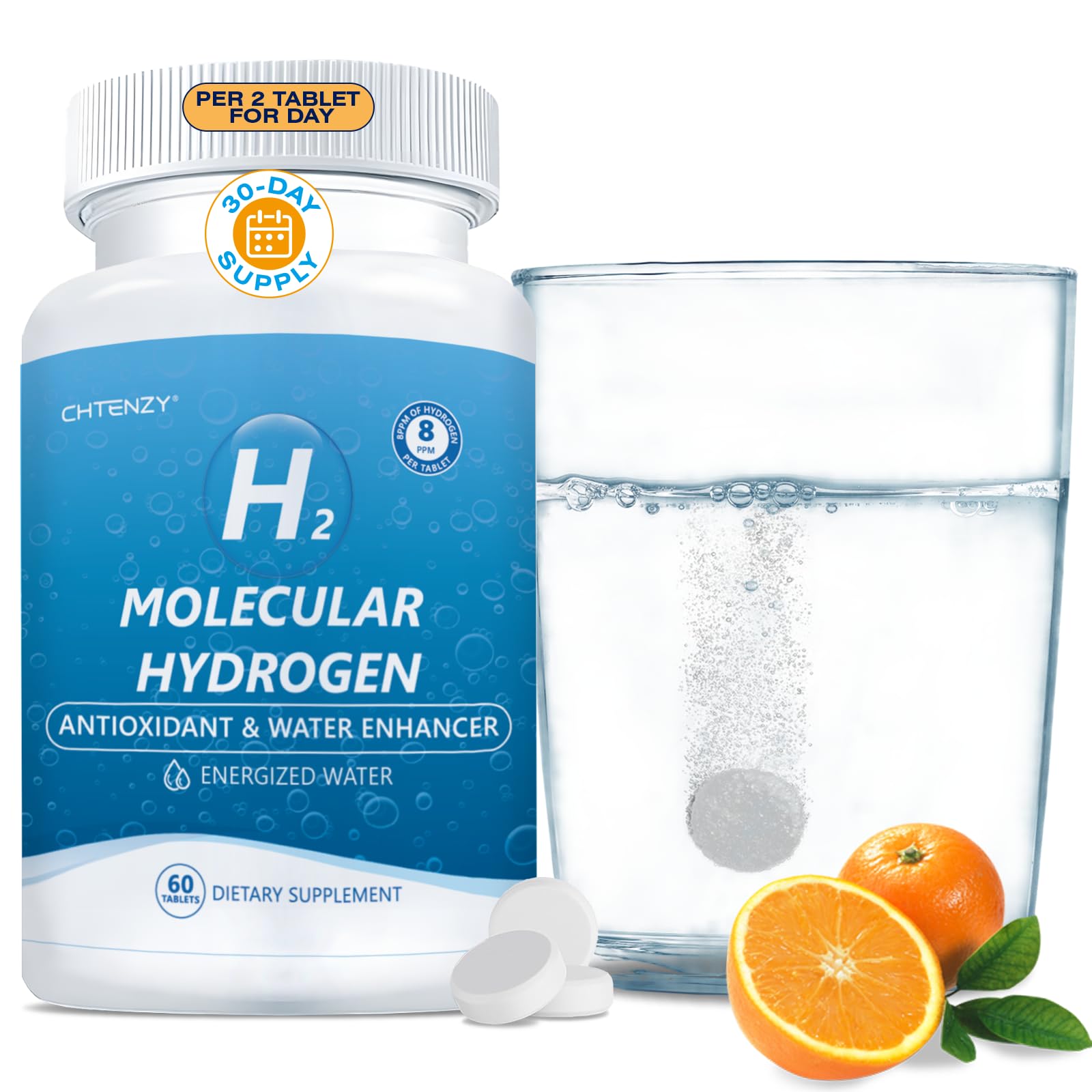 CHTENZY hydrogen water tablet bottle for convenient on-the-go hydration.