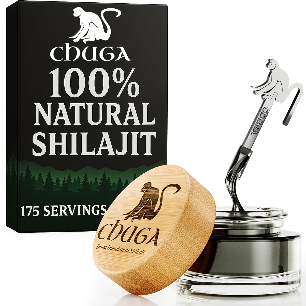 Chuga Shilajit resin bottle from 16k ft harvest indicating energy-support potential