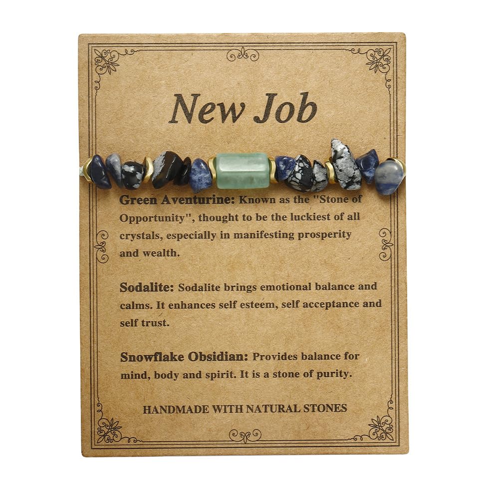 ChungLong0593 handmade crystal bracelet with intention card for positive energy and stress relief