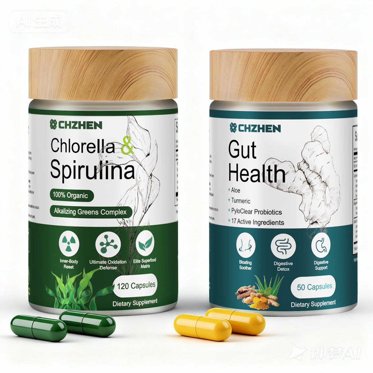 CHZHEN liver-cholesterol bottle shows a 30-day supply for daily support