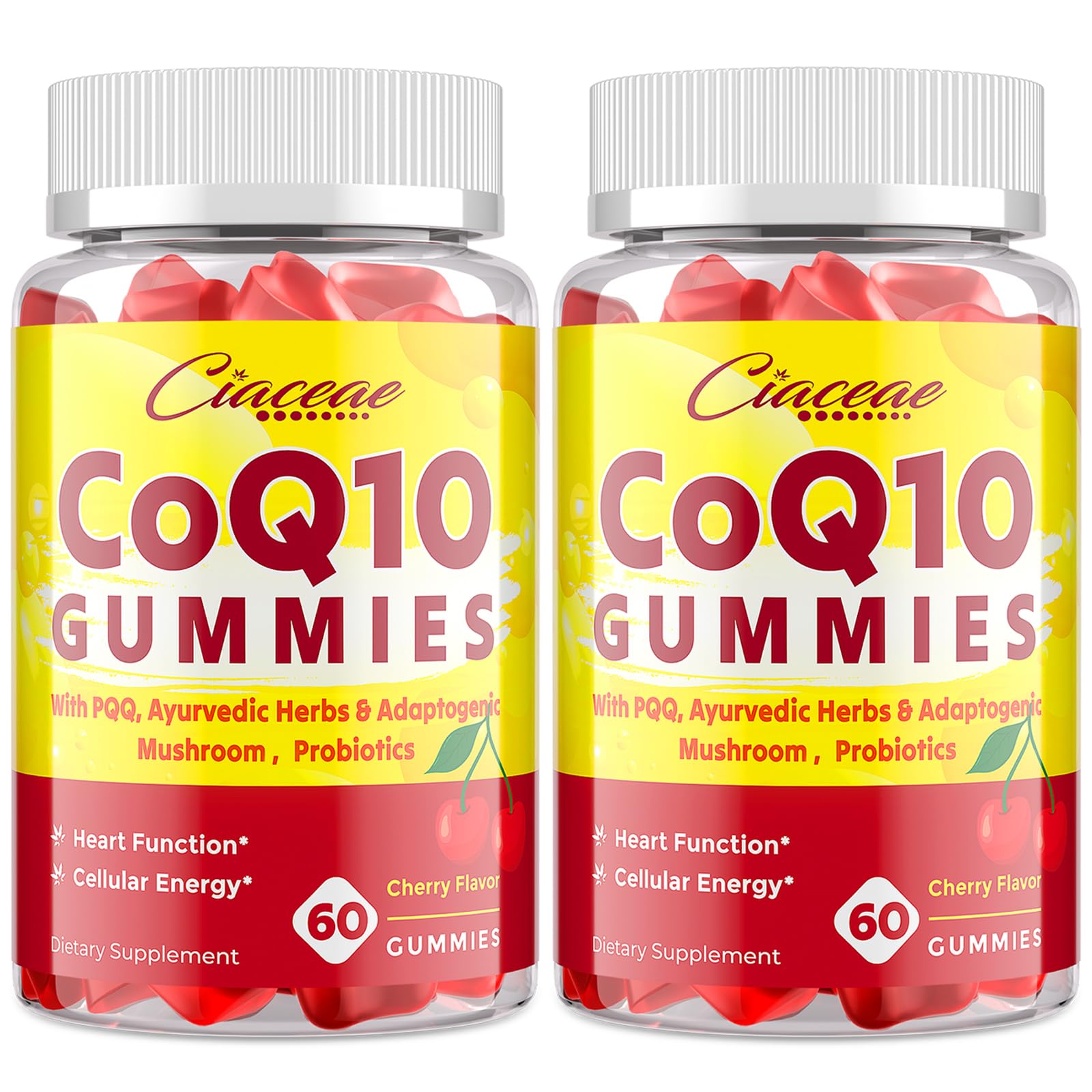 Ciaceae CoQ10 Gummies bottle shows 400 mg potency for daily energy support.