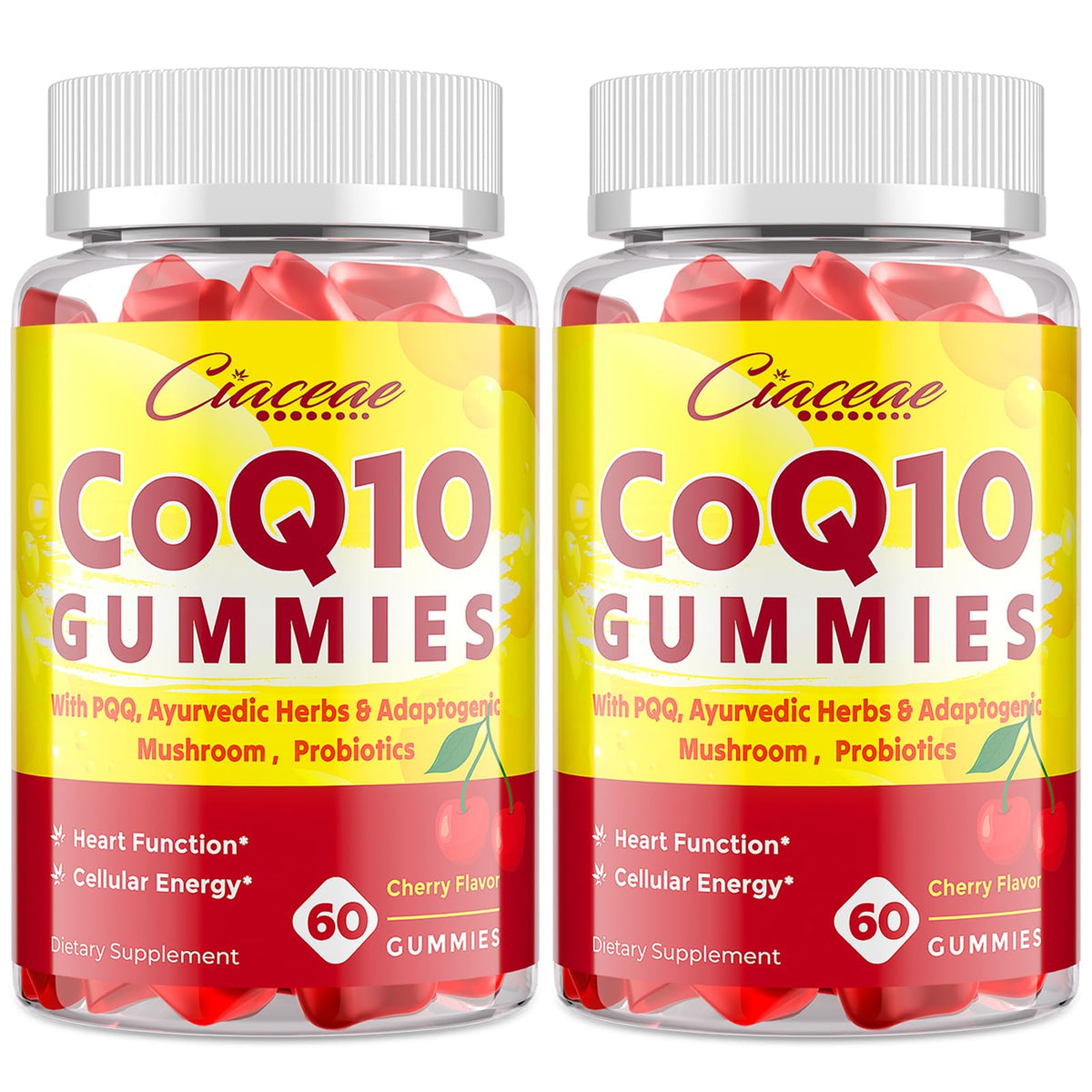 Ciaceae CoQ10 Gummies bottle shows 400 mg potency for daily energy support.