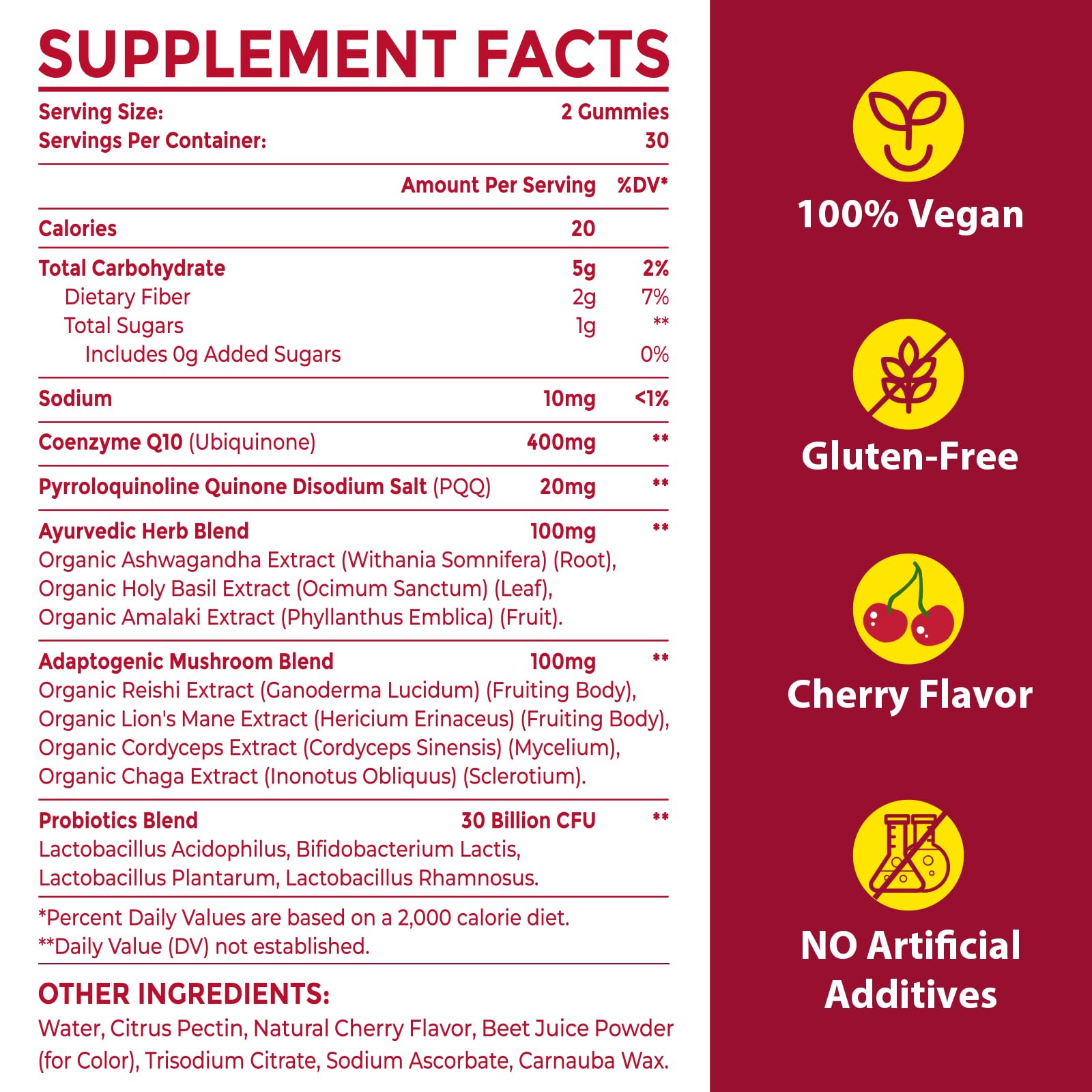 Ciaceae CoQ10 Gummies ayurvedic herb blend close-up signals immune vitality potential