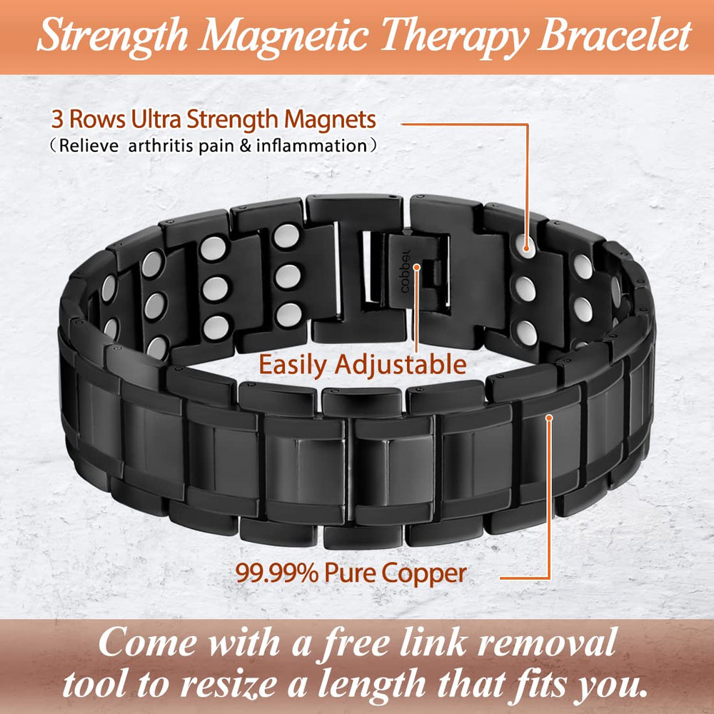 Cigmag 3X copper ring closeup with matching bracelet detail.