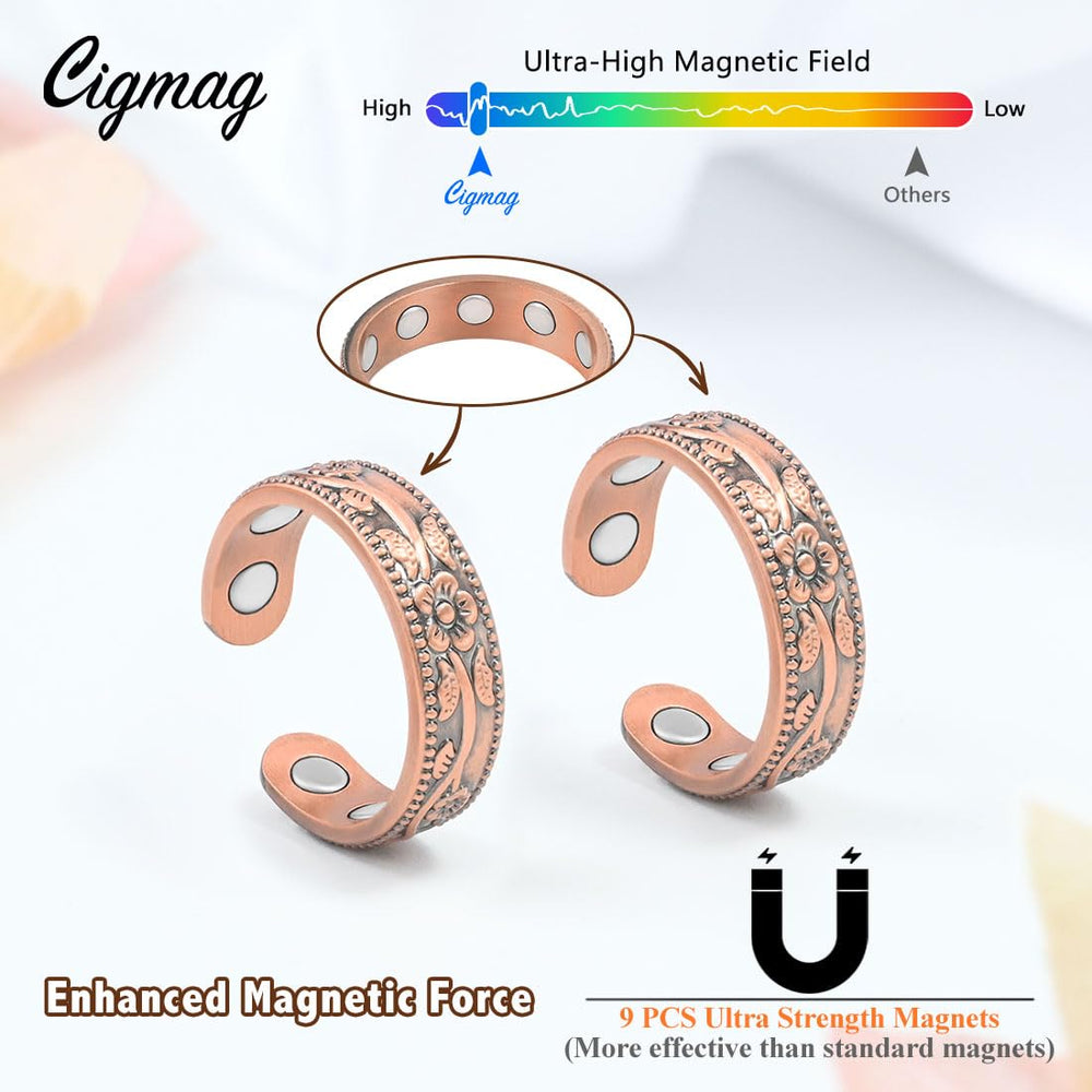 Cigmag 9X Copper Ring Plum material detail emphasizes pure copper quality