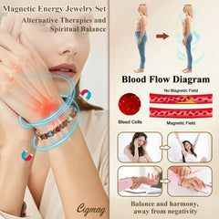 Cigmag copper bracelet shows 8-inch length for wrist fit.