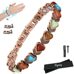 Cigmag copper bracelet with turquoise close-up showing daily wear suitability.