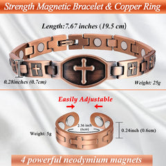 Cigmag open-sized copper bracelet for easy fit with included sizing tool.