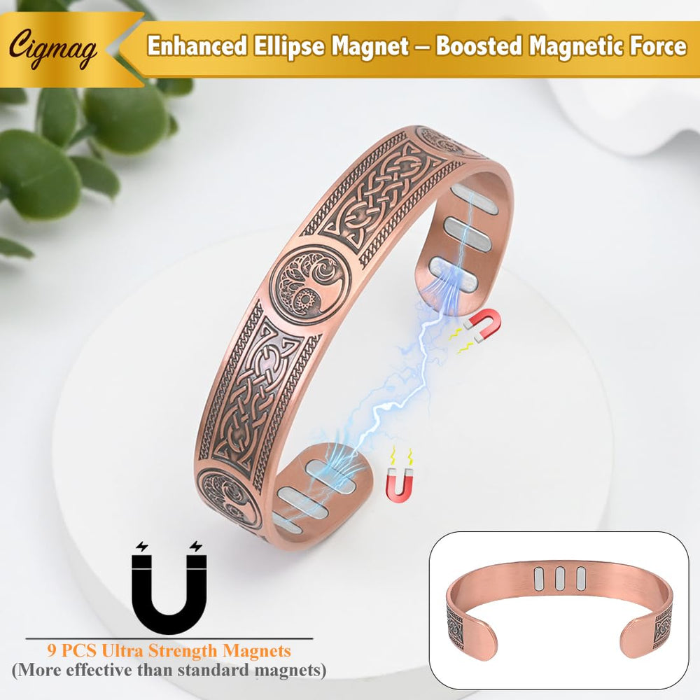 Cigmag copper bracelet on wrist for daily style