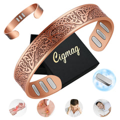 Cigmag copper magnetic bracelet Tree of Life close-up highlighting premium design and style