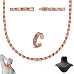 Cigmag copper necklace front view with magnets for daily wear and subtle support.
