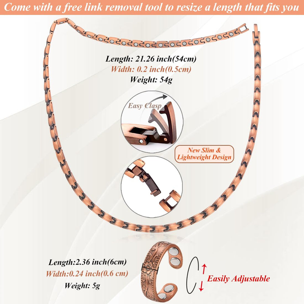 Cigmag copper necklace hypoallergenic copper minimizes skin irritation risk.