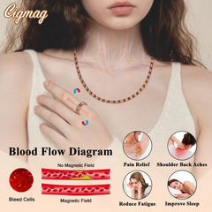 Cigmag copper necklace magnet closeup showing high-strength neodymium magnets.