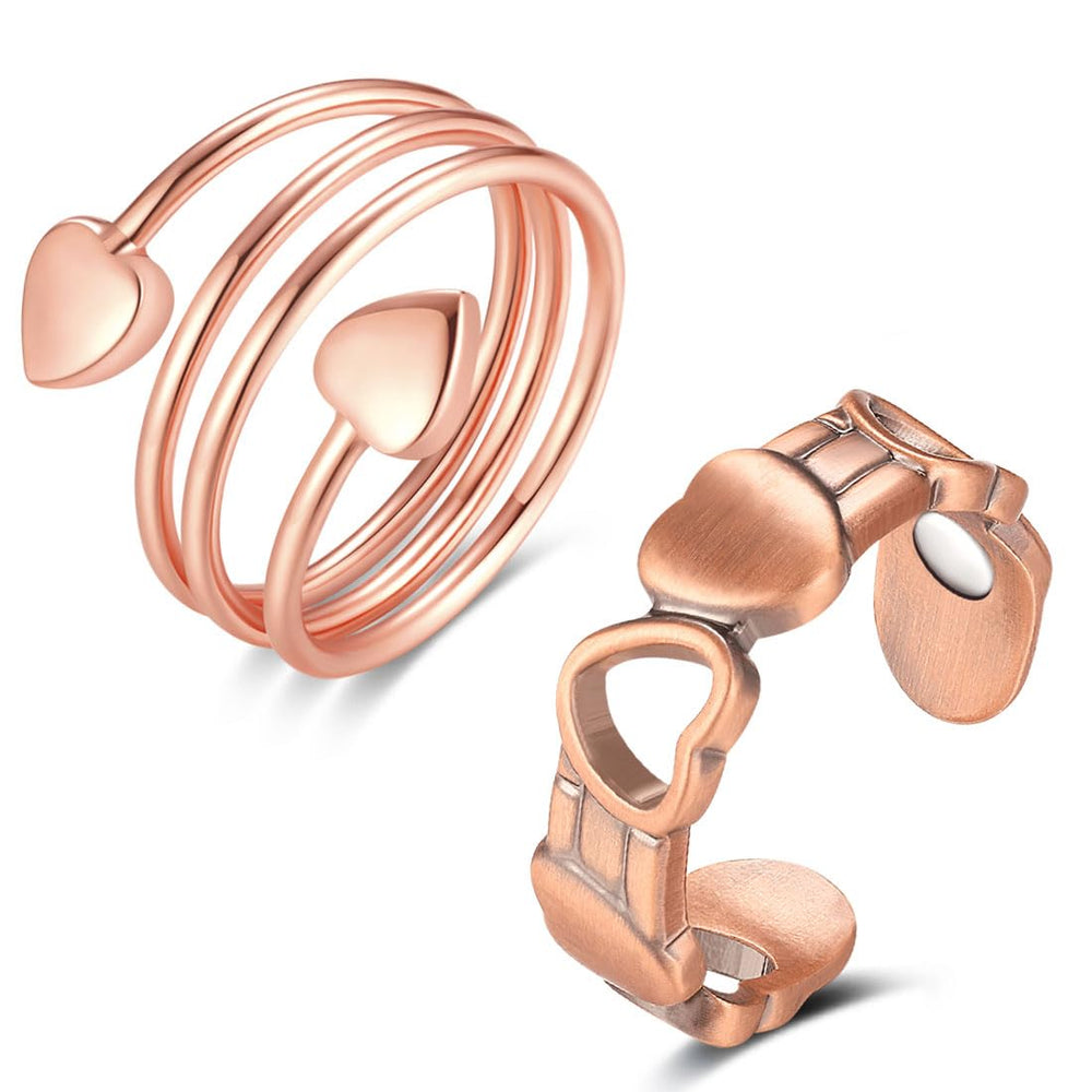Cigmag copper ring with heart magnet closeup for stylish wear