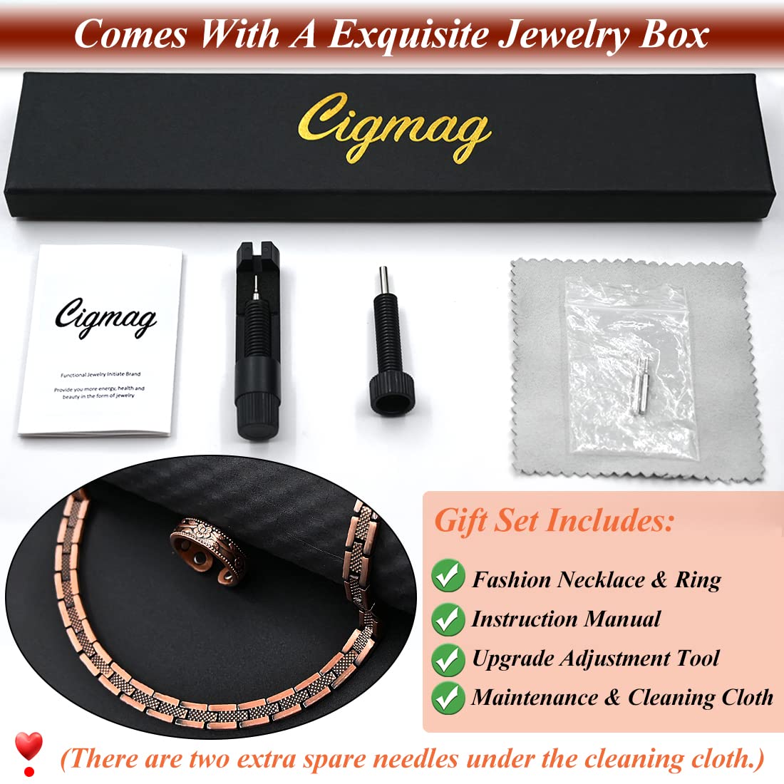 Cigmag necklace worn by model showcasing unisex style