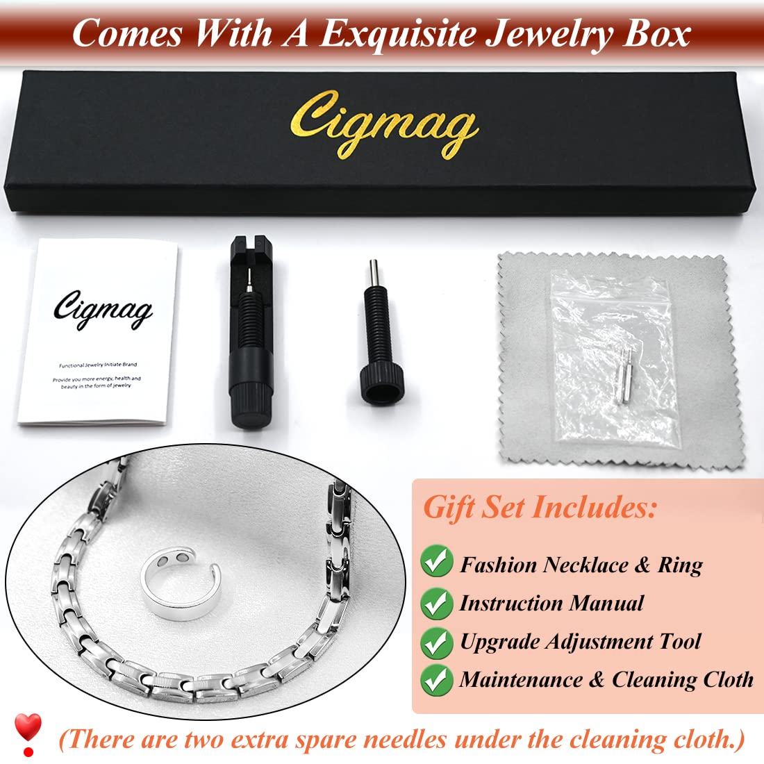 Cigmag necklace in daily wear scenarios like office or gym