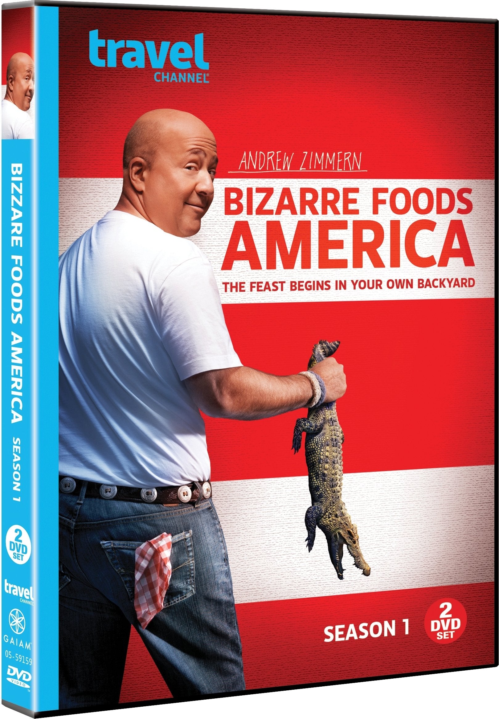 CINEDIGM Bizarre Foods America Season 1 DVD cover, inviting culinary discovery of diverse flavors