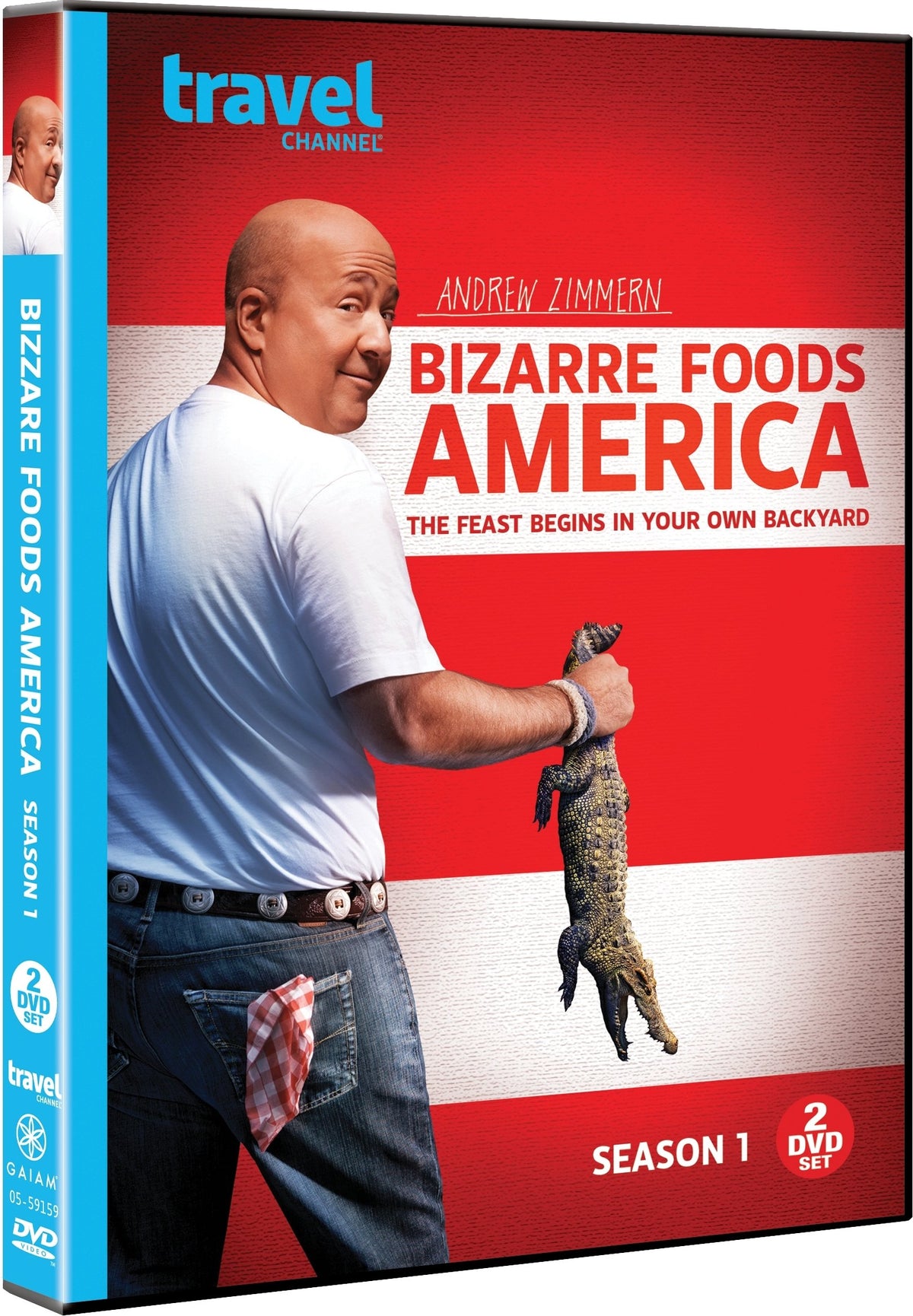 CINEDIGM Bizarre Foods America Season 1 DVD cover, inviting culinary discovery of diverse flavors