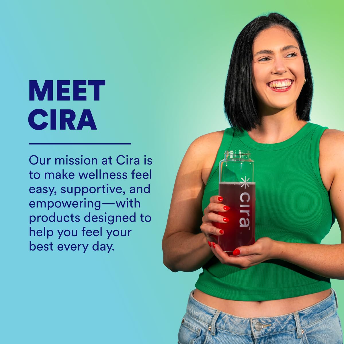 Cira Blueberry Pomegranate drink served in a glass for flavorful hydration.