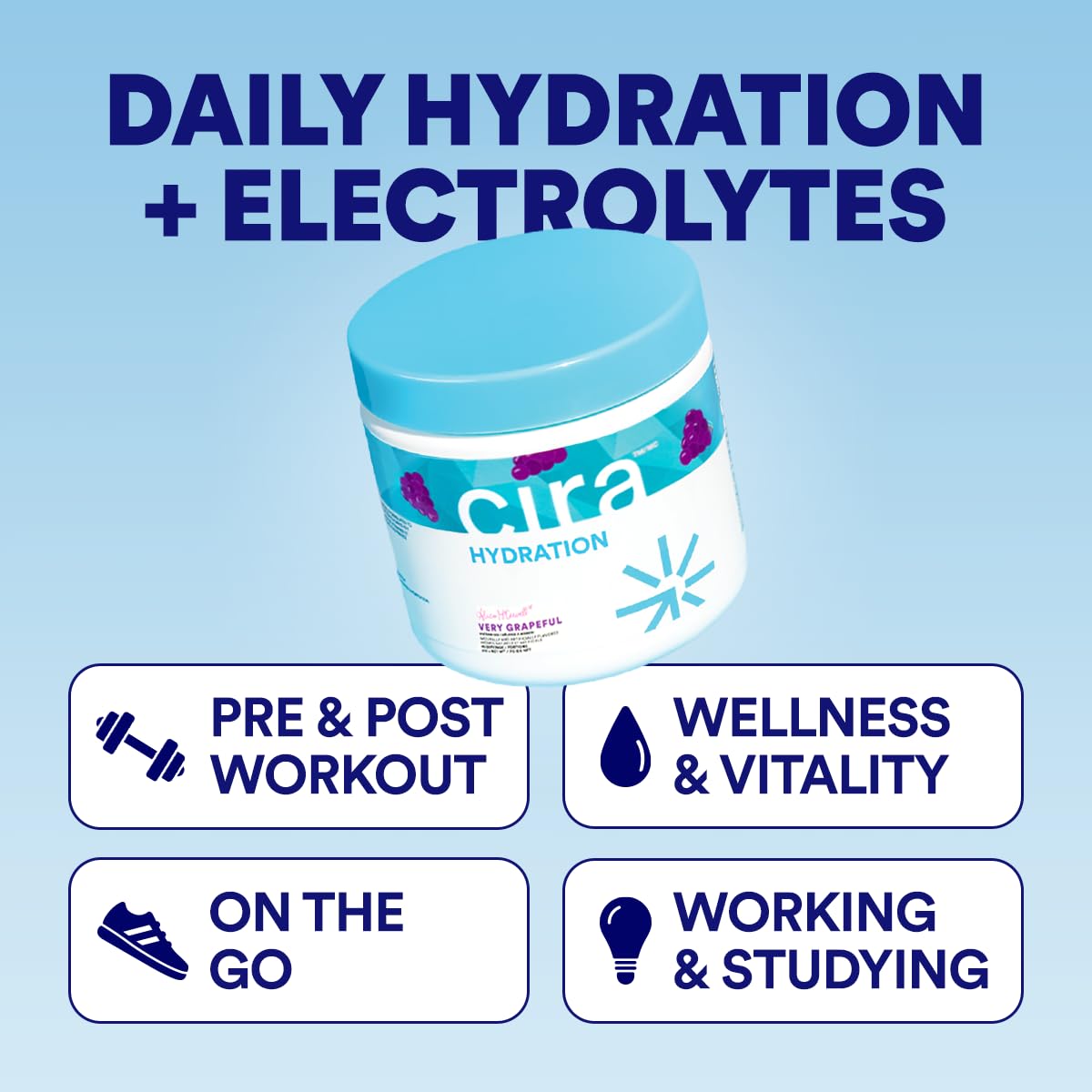 Cira Hydration Aloha Punch glass for post-workout refreshment.