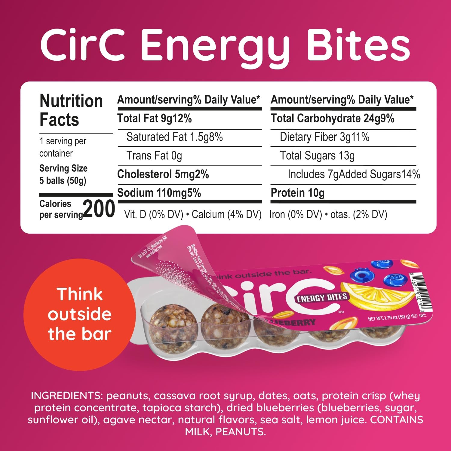 CirC Energy Bites lemon blueberry tray showing convenient, fresh snack option.