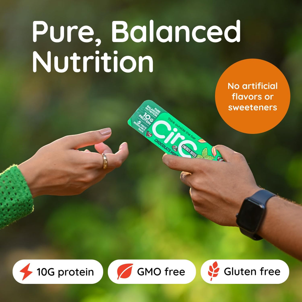 CirC Energy Bites ready-to-eat snack for school or work.