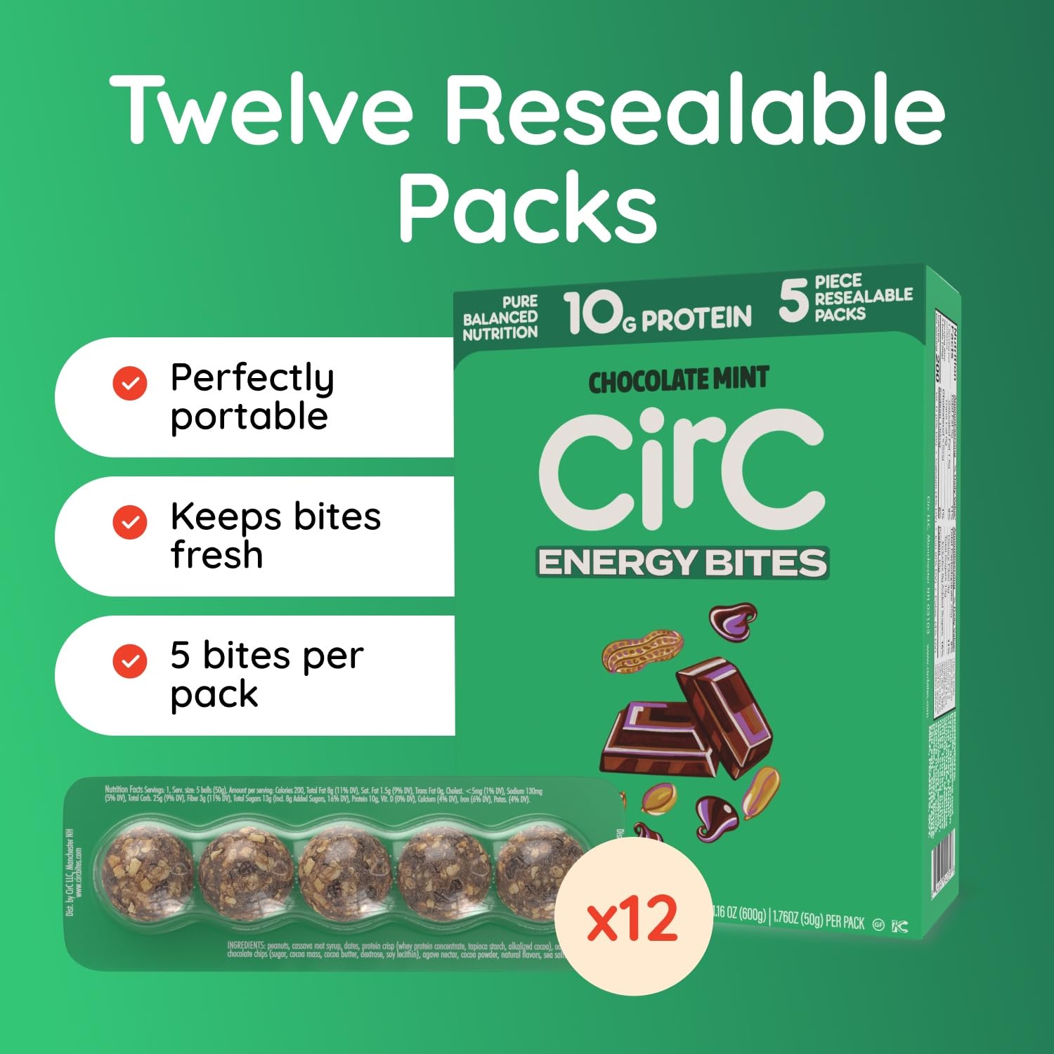 CirC Energy Bites with whole grains, nuts, and fruit for balanced nutrition