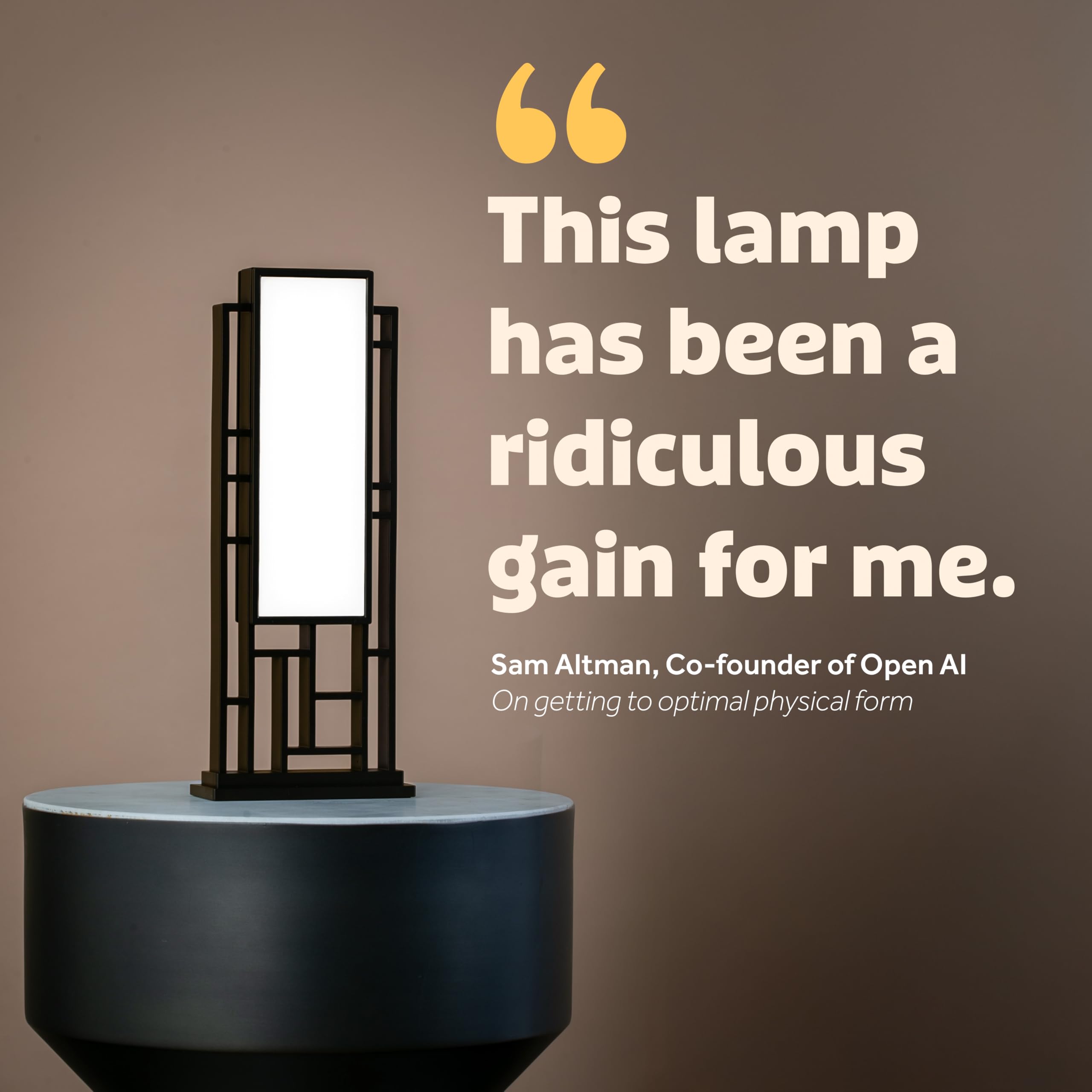 Circadian Optics Lattis easy-access brightness control panel on the base.