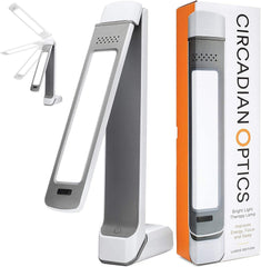 Circadian Optics Lumos 2.0 folding mechanism enables ergonomic desk lighting for tailored setups.