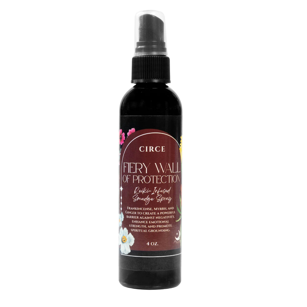 Circe Fiery Wall of Protection spray bottle front shows a natural shield for your space.