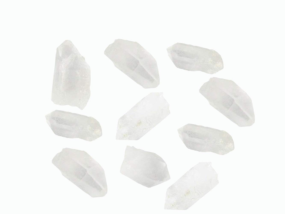 CircuitOffice clear quartz point collection showing varied sizes for crafts and energy layouts.