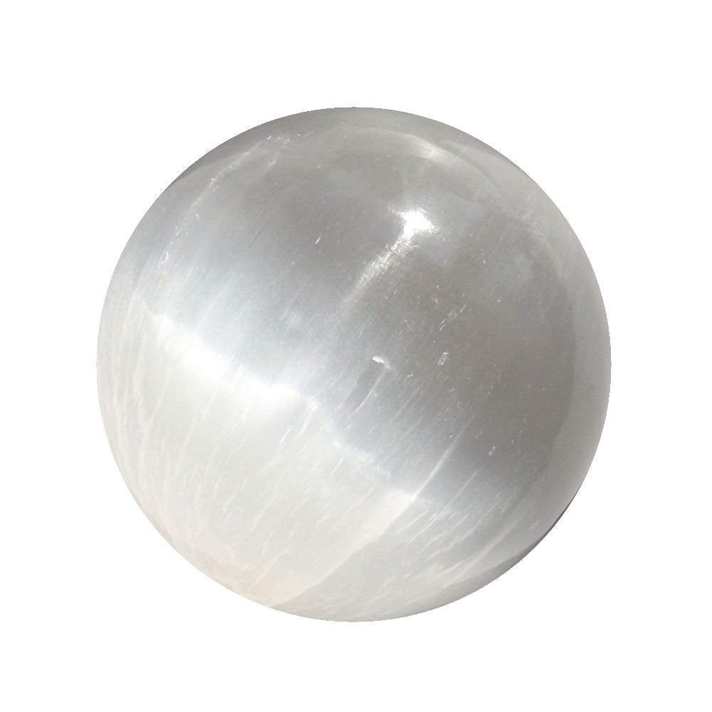 CircuitOffice selenite white sphere 50-60 mm, ideal for meditation and calming energy.