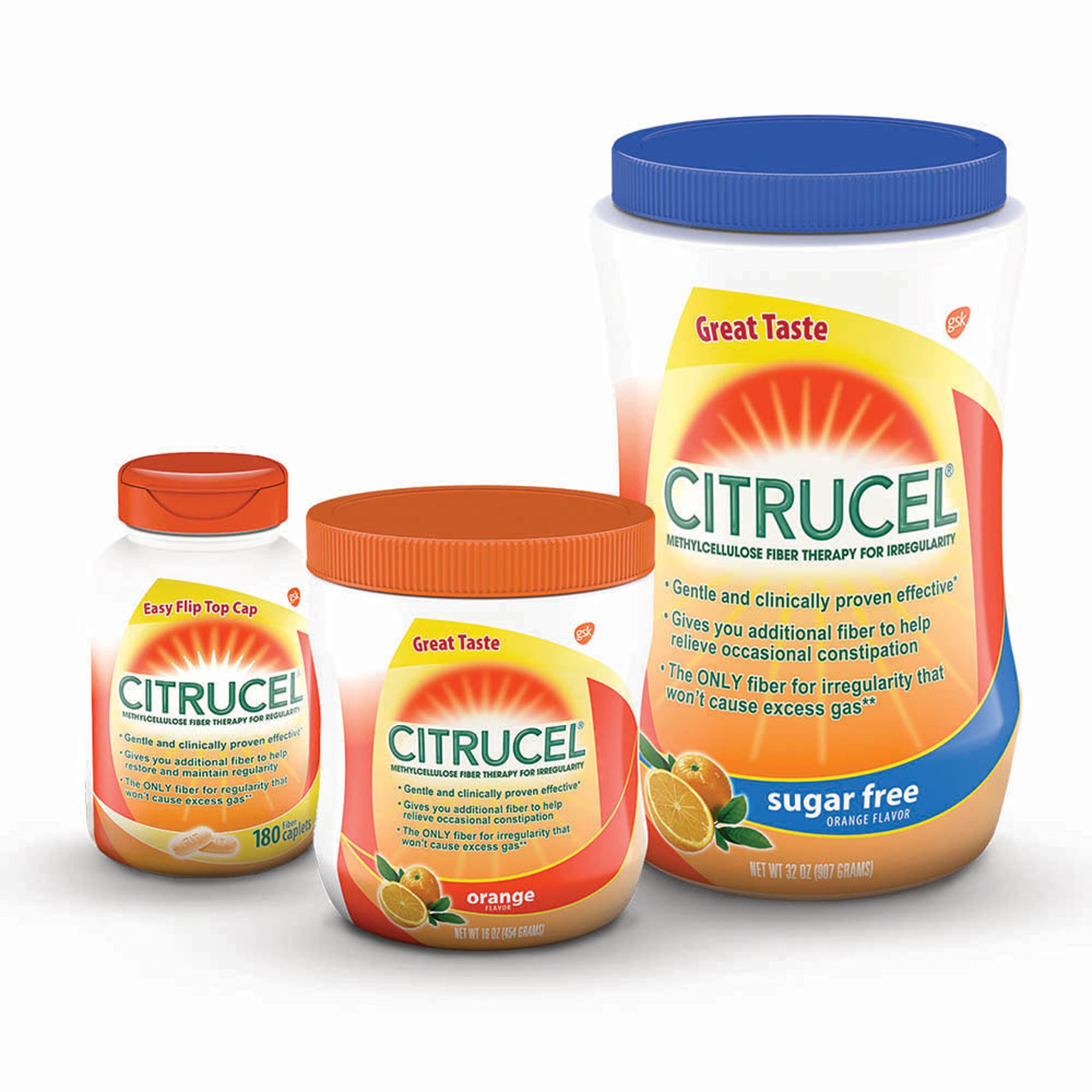 Citrucel sugar-free formula highlighting soluble, non-fermentable fiber
