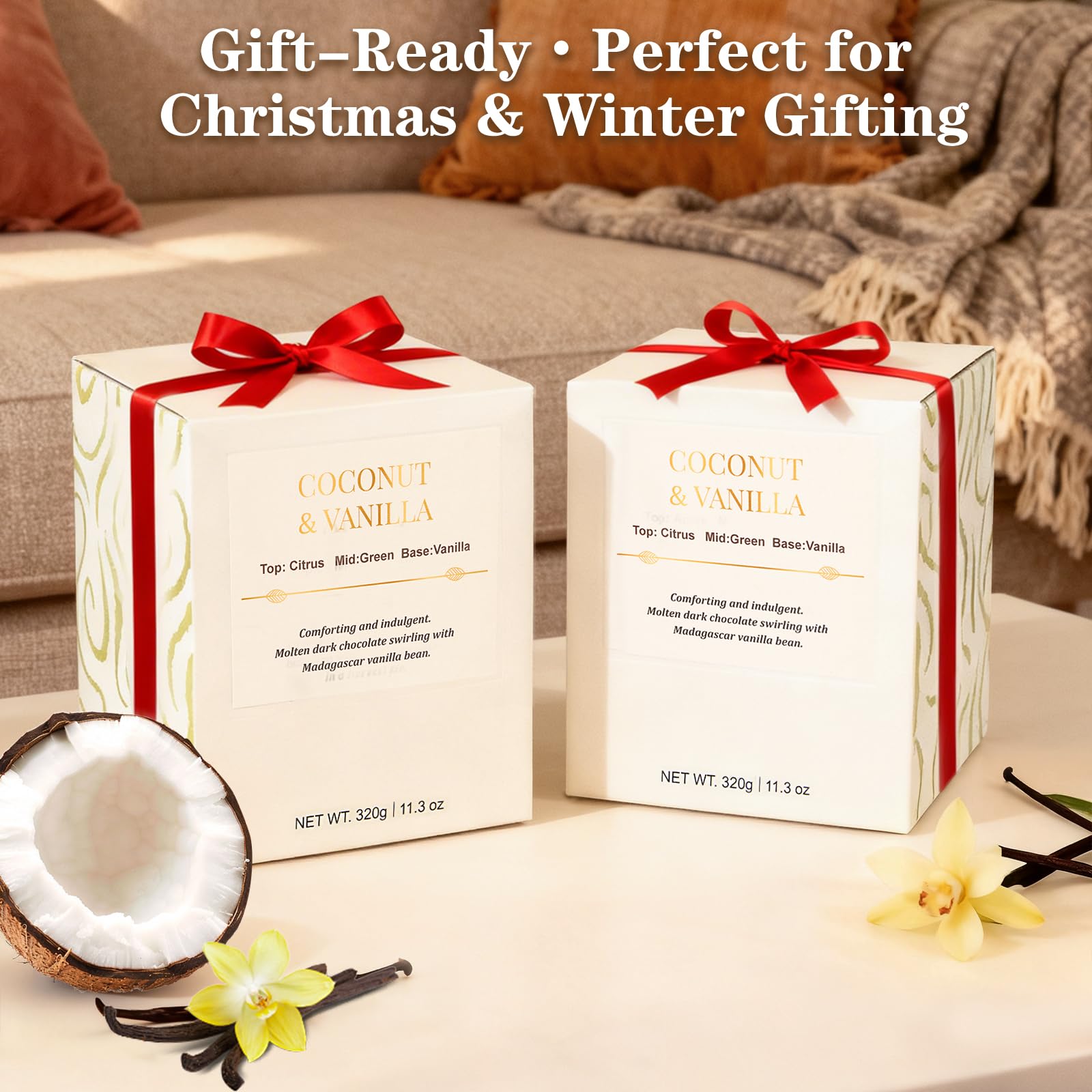 CJVIUS gift set white glass jars ready for gifting and home decor.