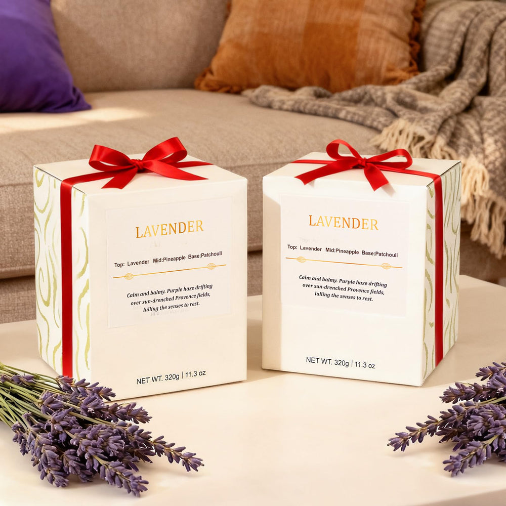 CJVIUS Lavender Candle creates a relaxing ambiance for any room.