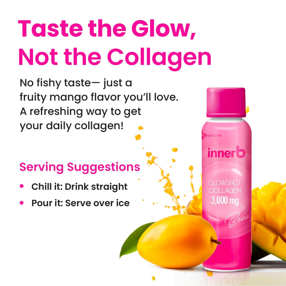 CJwellcare Innerb Glowshot packaging emphasizes science-backed wellness.