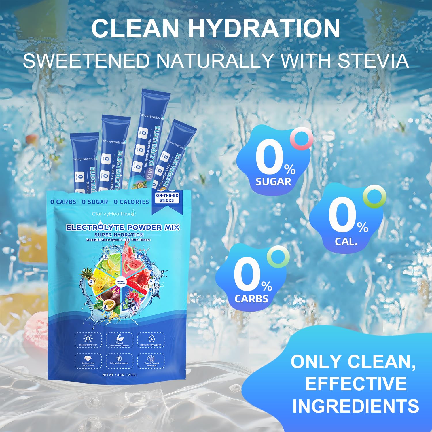 ClarivyHealthora rapid rehydration graphic illustrates fast mineral replacement.