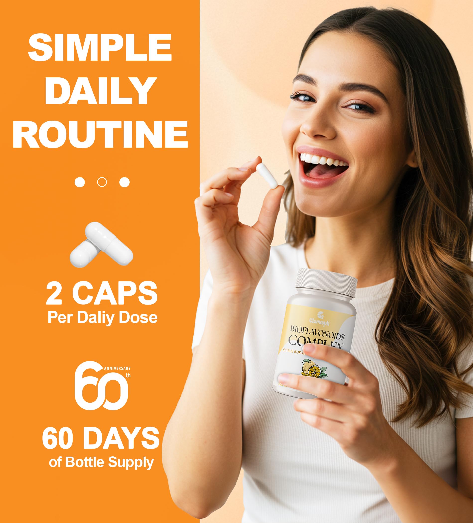 Clarusph Citrus Bioflavonoids packaging on shelf signals clean plant powered care