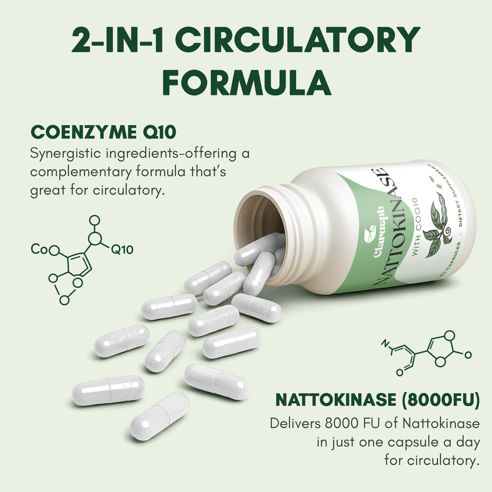 Clarusph gluten-free formula label emphasizes clean, gluten-free circulation support