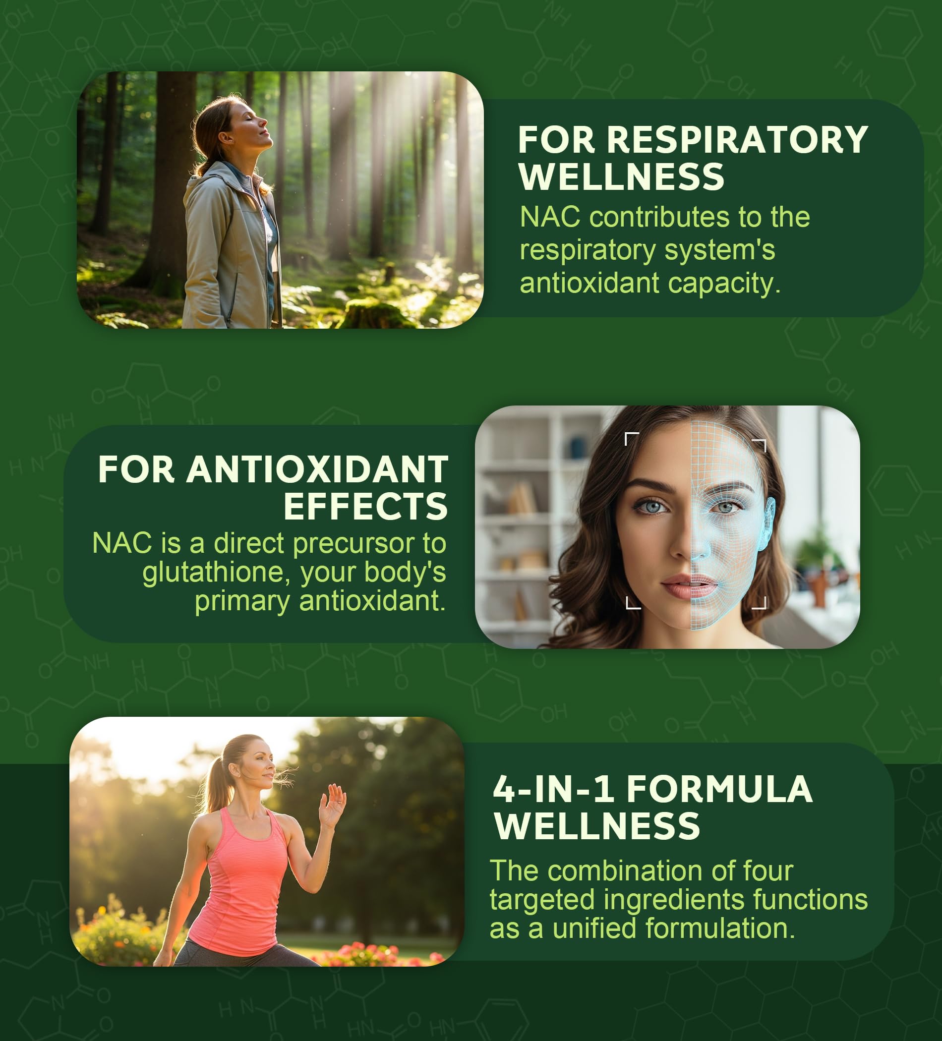 Clarusph NAC capsules close-up emphasizing 1200 mg strength