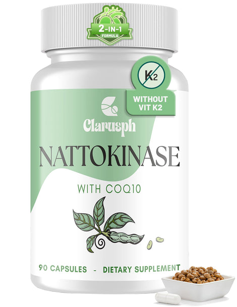 Clarusph nattokinase 8000fu bottle for daily circulation support