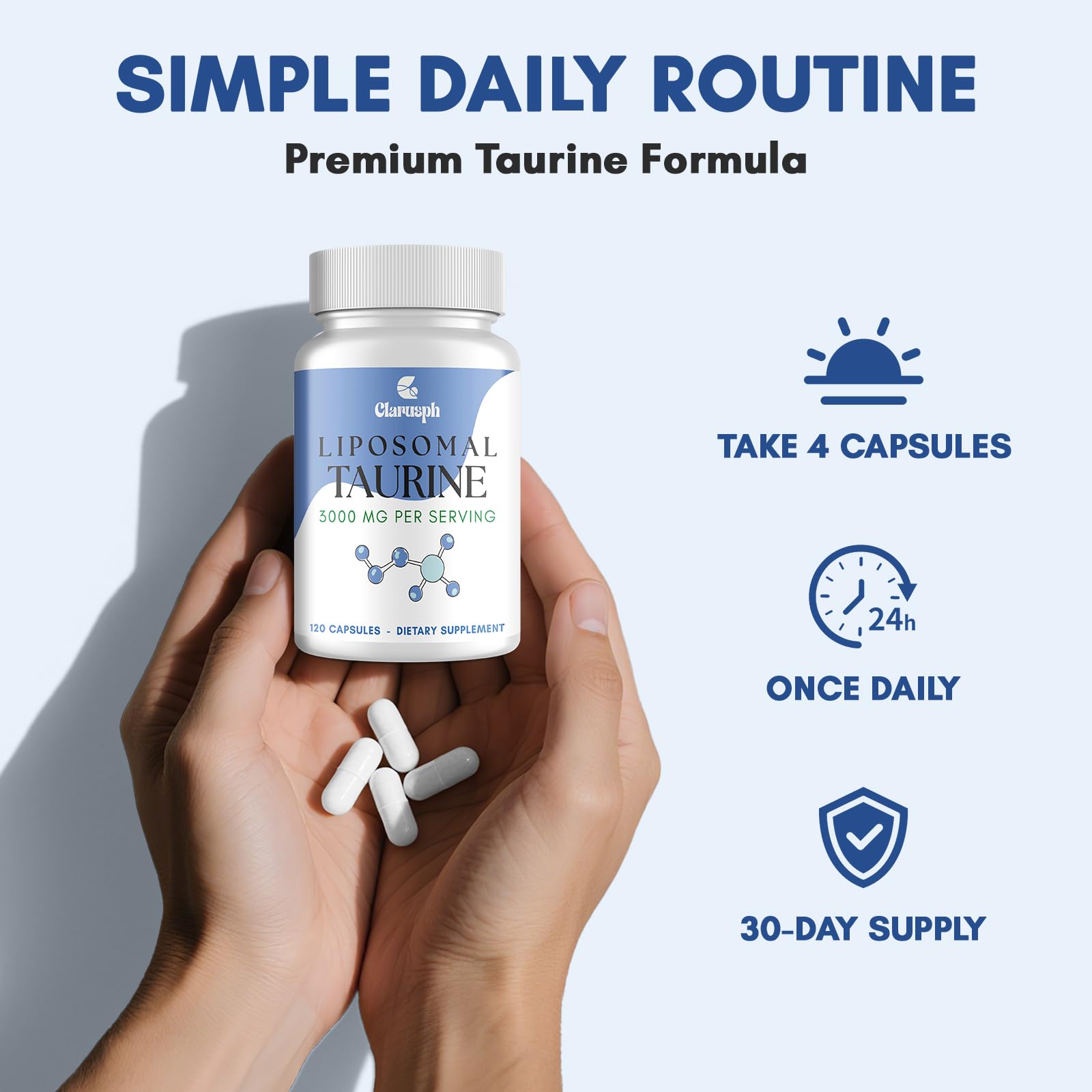 Clarusph Taurine on a gym mat signaling easy on-the-go energy support