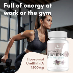 Clarusph Urolithin A bottle side view showcasing packaging and high absorption formula