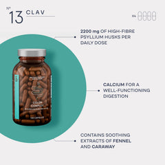 CLAV Psyllium Husk Capsules calcium icon signals mineral support