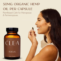 CLEA Midlife Focus bottle front view displaying label and dosage information