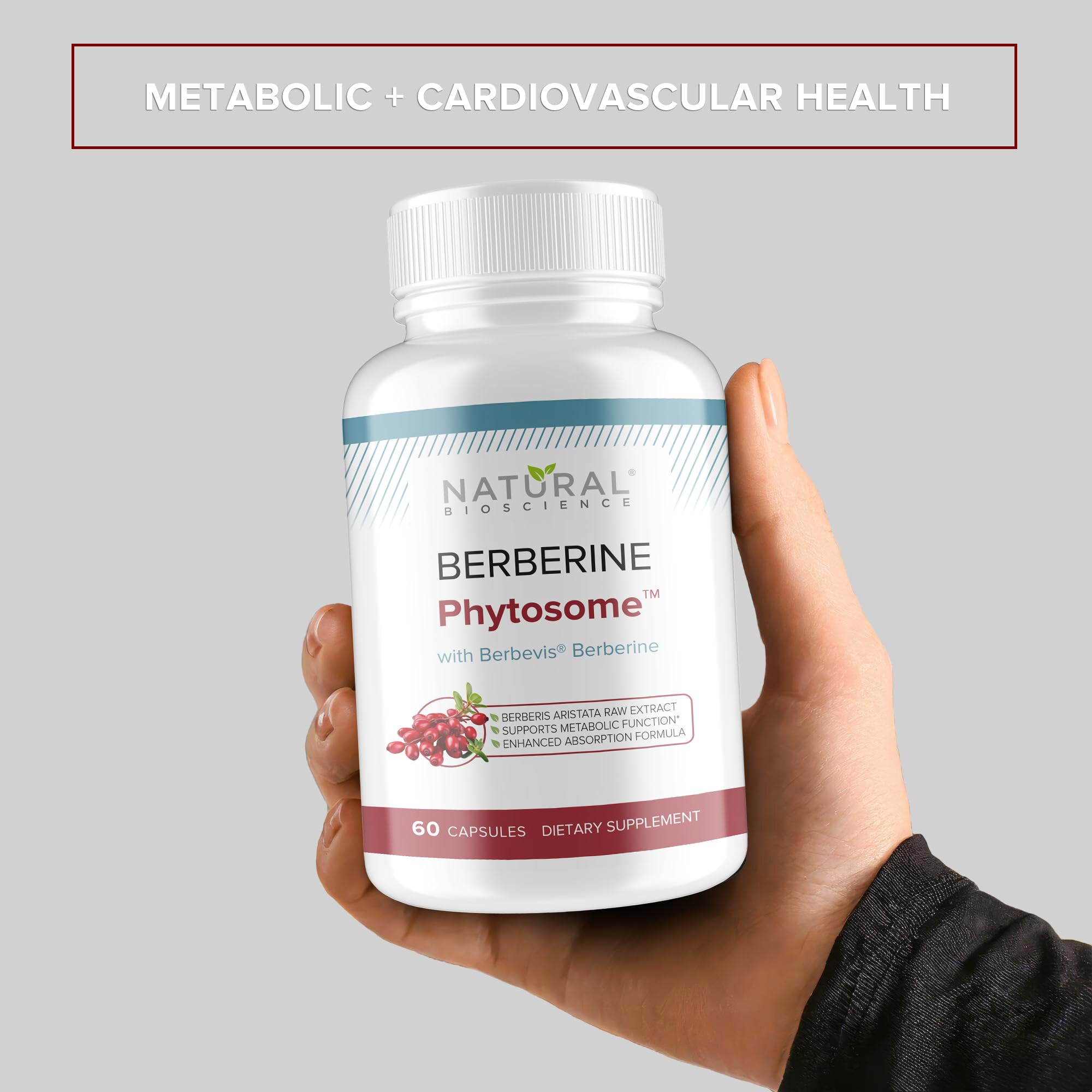 Clean label icon communicates gluten-free, non-GMO formula for Berberine Phytosome.