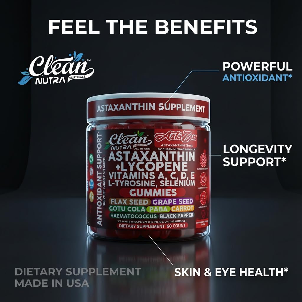 Clean Nutra AstaZen gummies—berry banana close-up for convenient daily nourishment